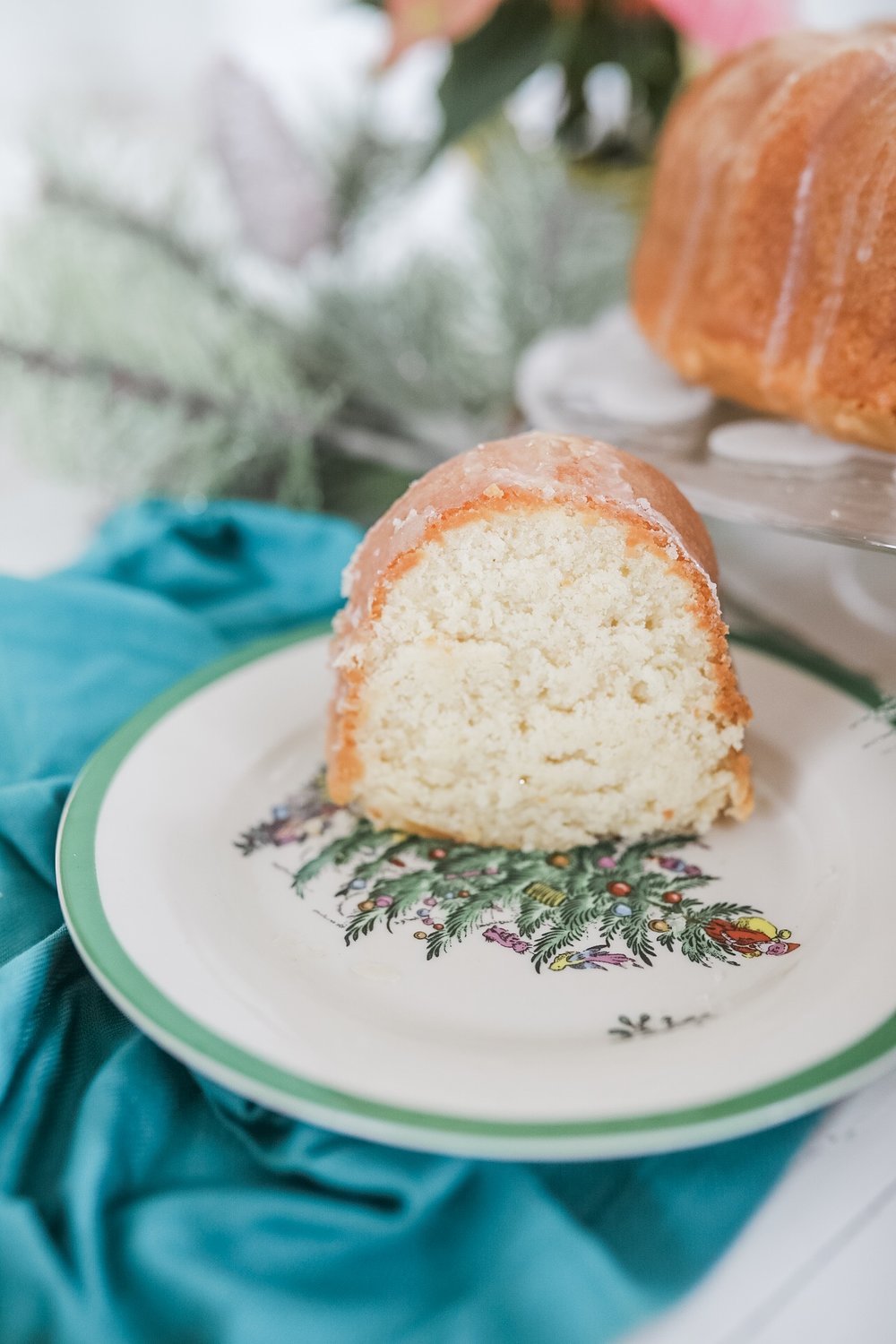 lemon sour cream pound cake recipe featured by top Houston life and style blogger, Cake and Confetti