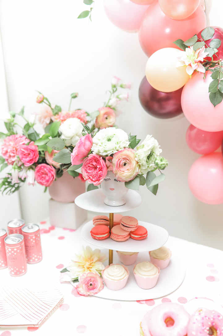 GALENTINES BALLOON BACKDROP featured by top Houston party blogger, Cake and Confetti